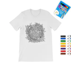 2 Floral Mandala Coloring T-Shirt, Unisex, Kids,Adults, Stay home/Christmas/Birthday/Anniversary Gift