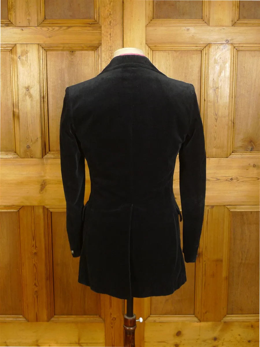 24/0603 vintage 1960s 1970s dandy of kings rd chelsea london boutique wide lapel black velvet jacket 34