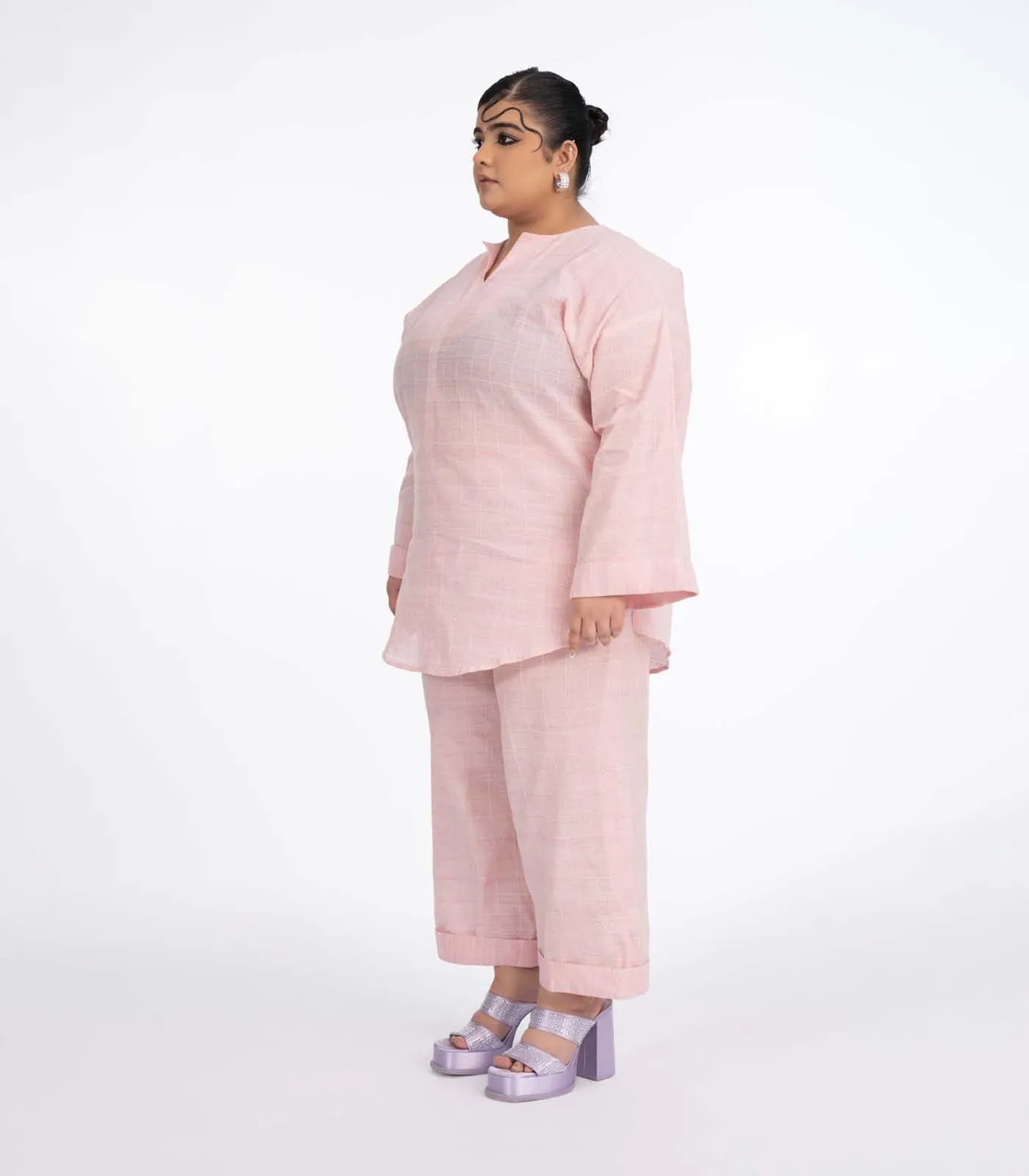 Baby Pink Linen short co-ord set