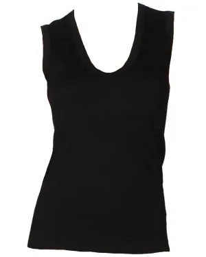 Black Essential Sleeveless U Neck