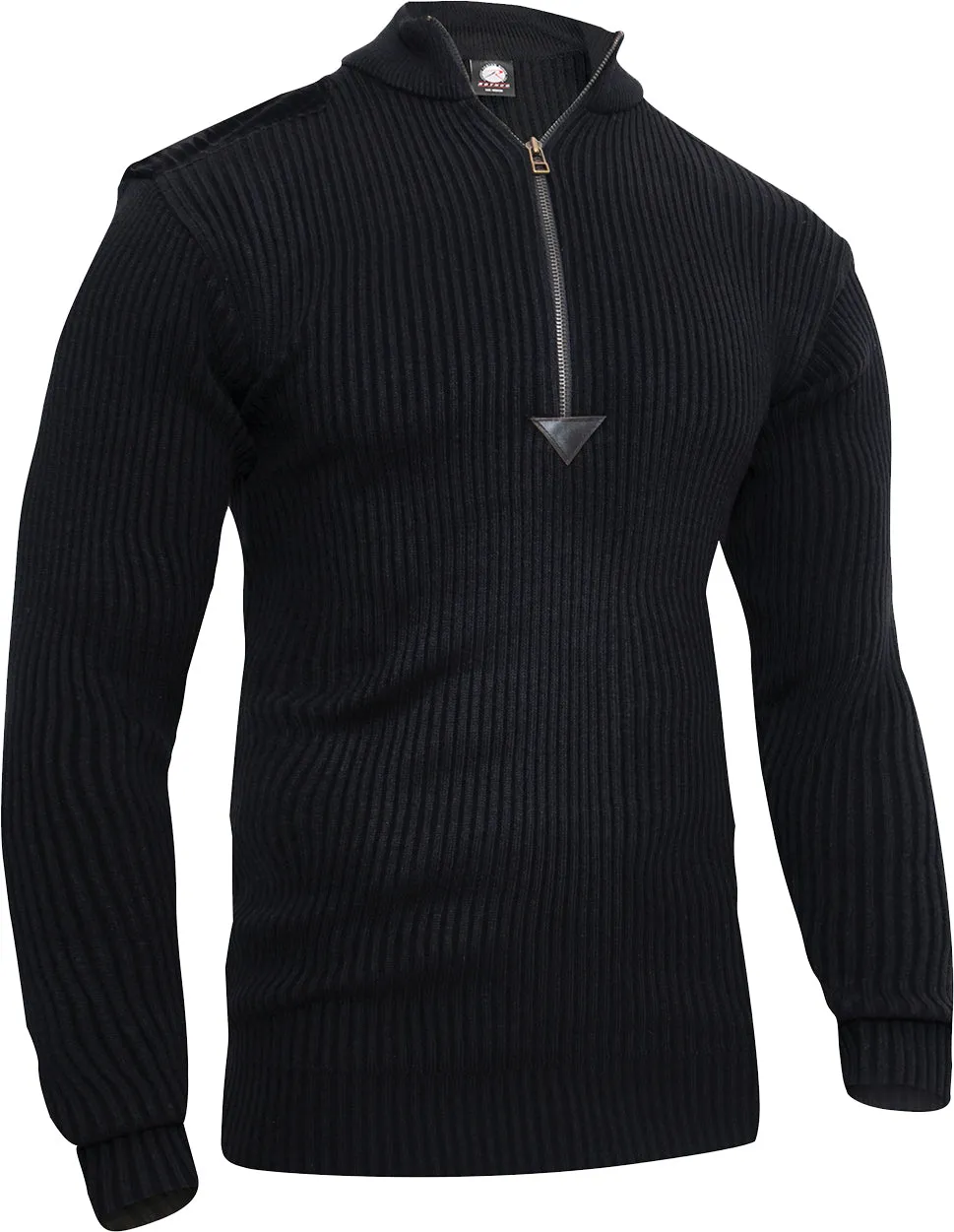 Black - Quarter Zip Acrylic Commando Sweater