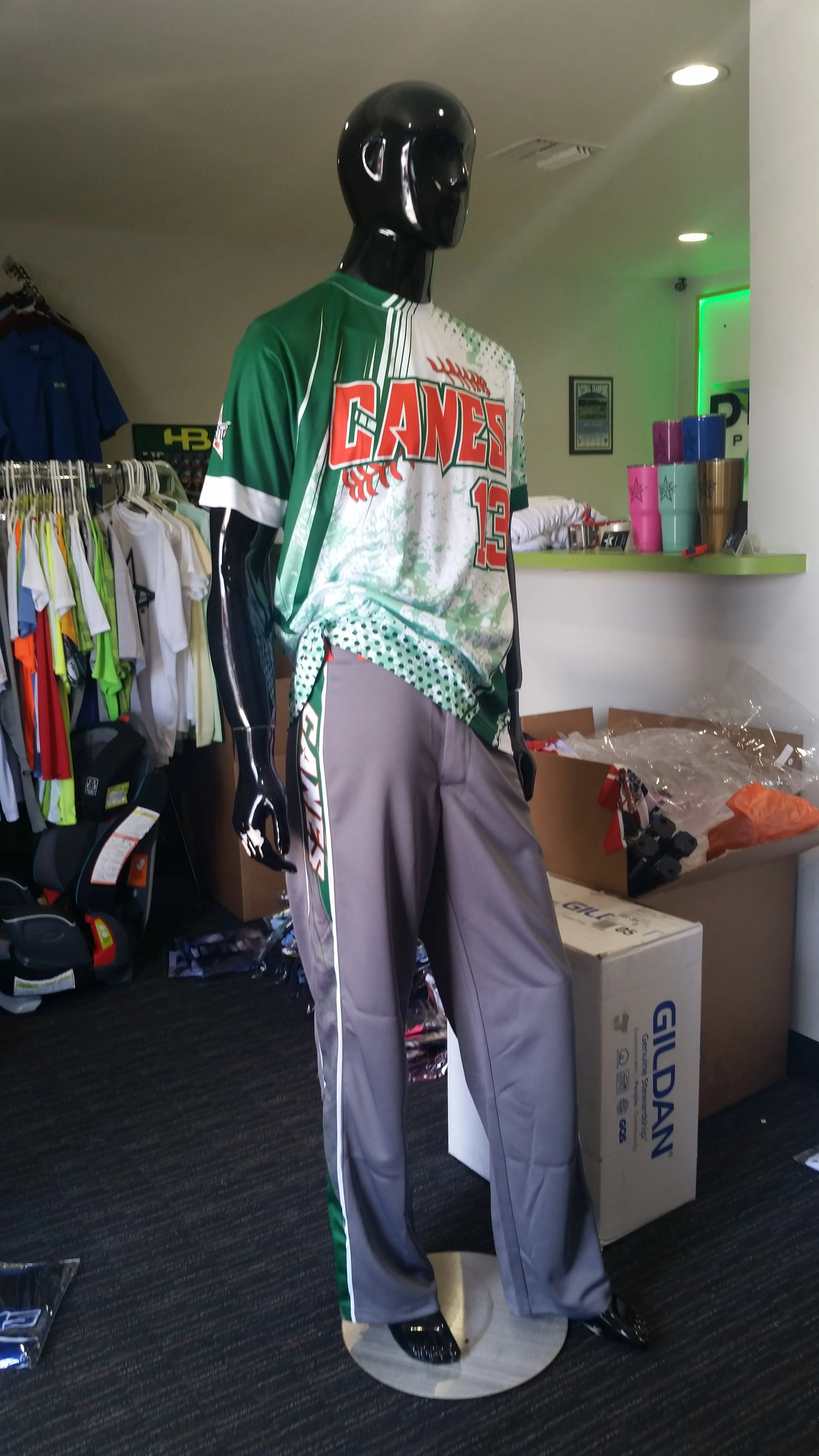 Canes, Green Grunge - Custom Full-Dye Jersey and Pants