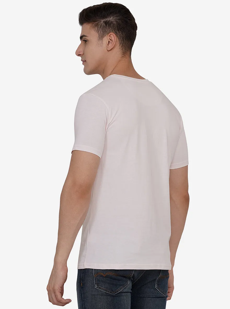 Delicacy Pink Solid Slim Fit T-Shirt | JadeBlue