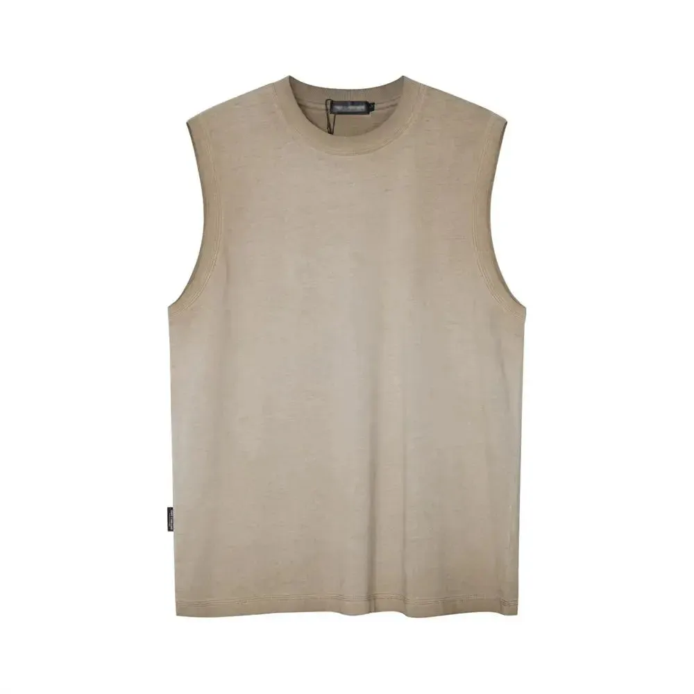 Distressed Sleeveless Gradient Dyed Tank Top