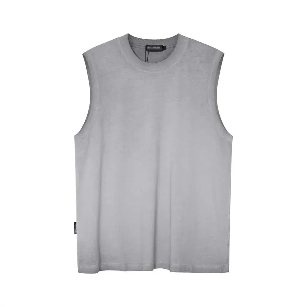 Distressed Sleeveless Gradient Dyed Tank Top