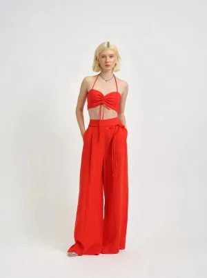 ELIZA FAULKNER - Romy red linen pants