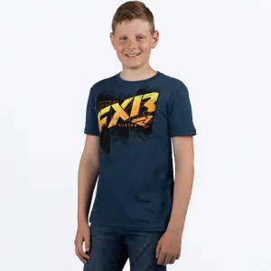 FXR Youth Broadcast Tee Dark Steel/Inferno