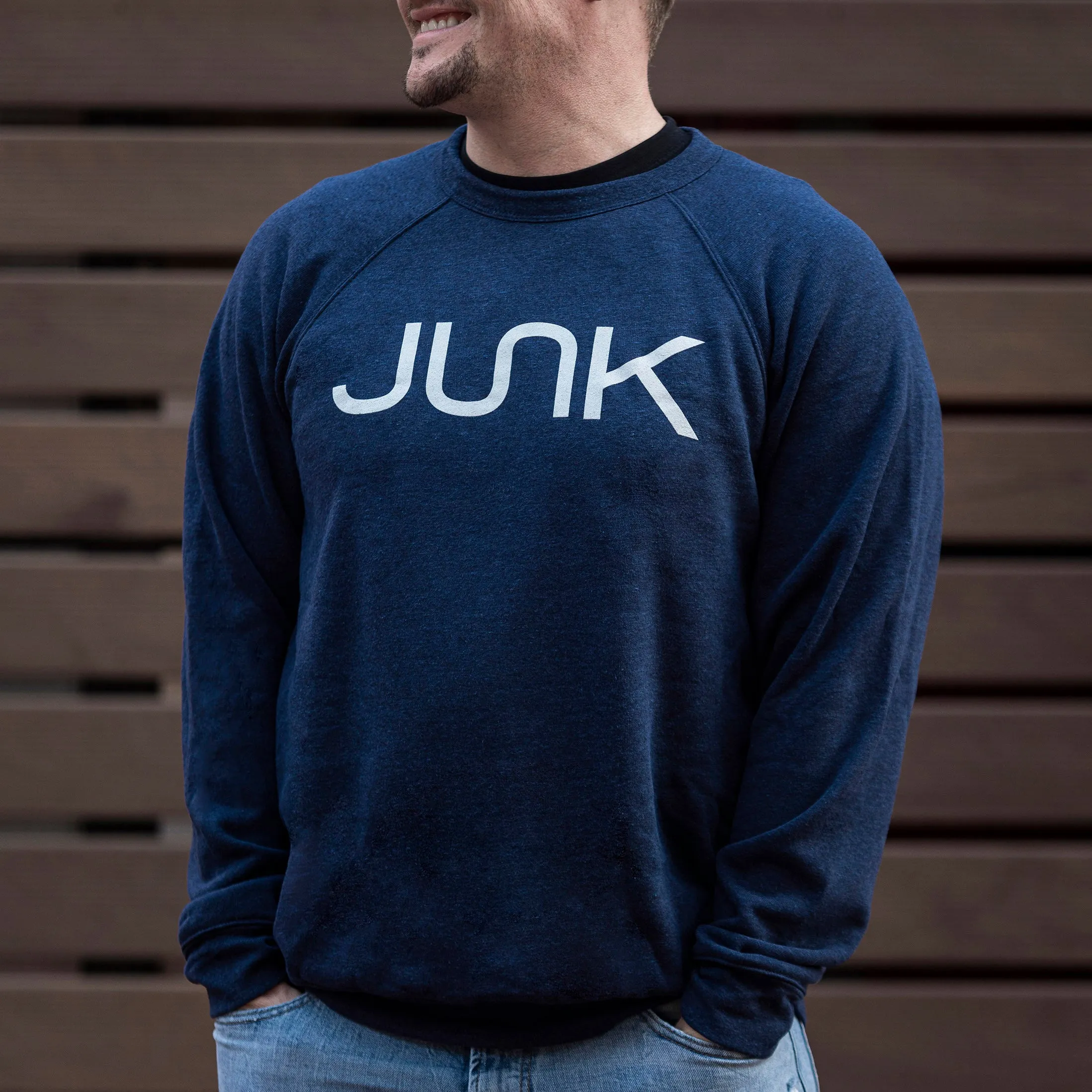 JUNK Heathered Cardinal Crew Sweatshirt