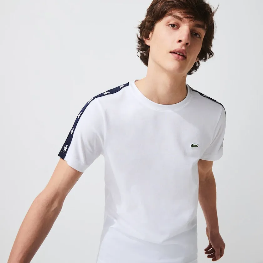 Lacoste Men's Crew Neck Crocodile Bands T-Shirt