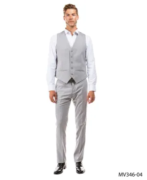 Light Grey Suit Separates Solid Men's Vest