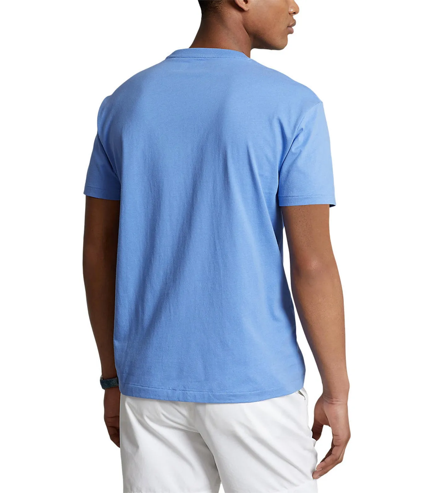 Men's Custom Slim Fit Jersey Crewneck T-Shirt Harbor Island Blue