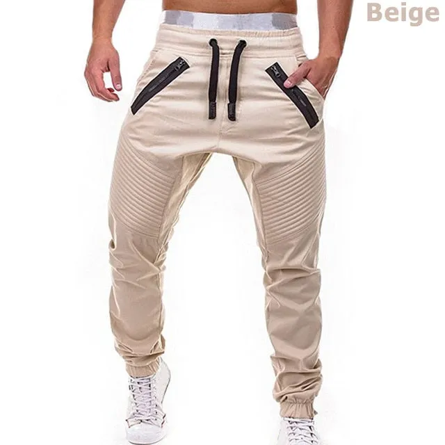 New Casual Streetwear Pants Solid Full Length Cargo Pants Men Drawstring Joggers Sweatpants Plus Size 4XL Mid Waist Trousers Men