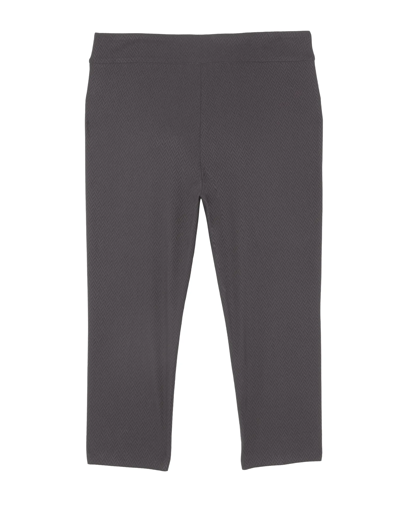 Pompeii Herringbone Textured Ankle Pant | Charcoal Grey