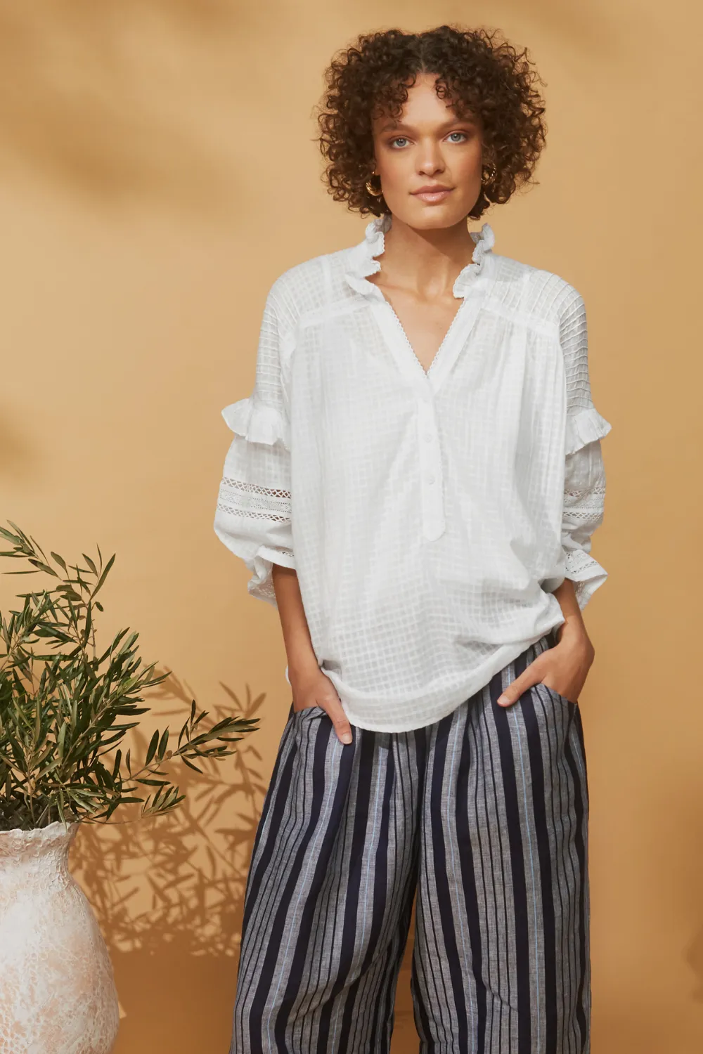 Pure Stripe Linen Marrakesh Boho Pants