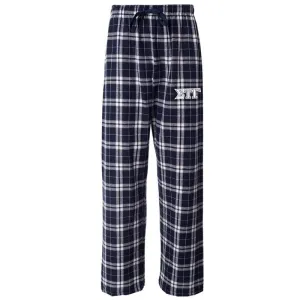 Sig Tau Navy Plaid Flannel Pants