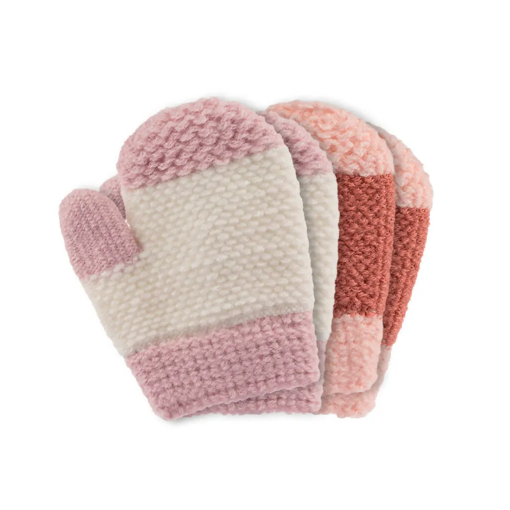 Soft Knit Mittens for Baby or Toddler - 2-Pack Gloves for Boys and Girls