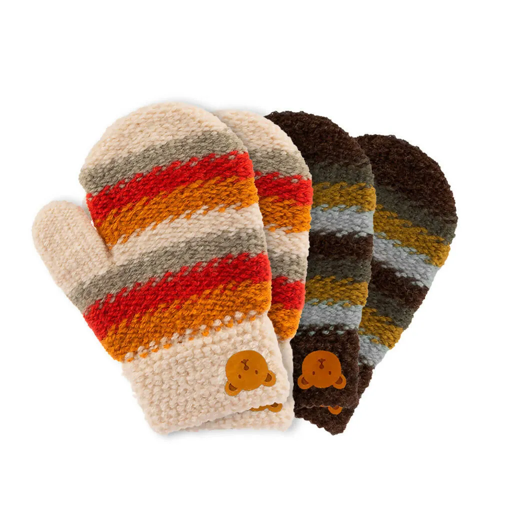 Soft Knit Mittens for Baby or Toddler - 2-Pack Gloves for Boys and Girls