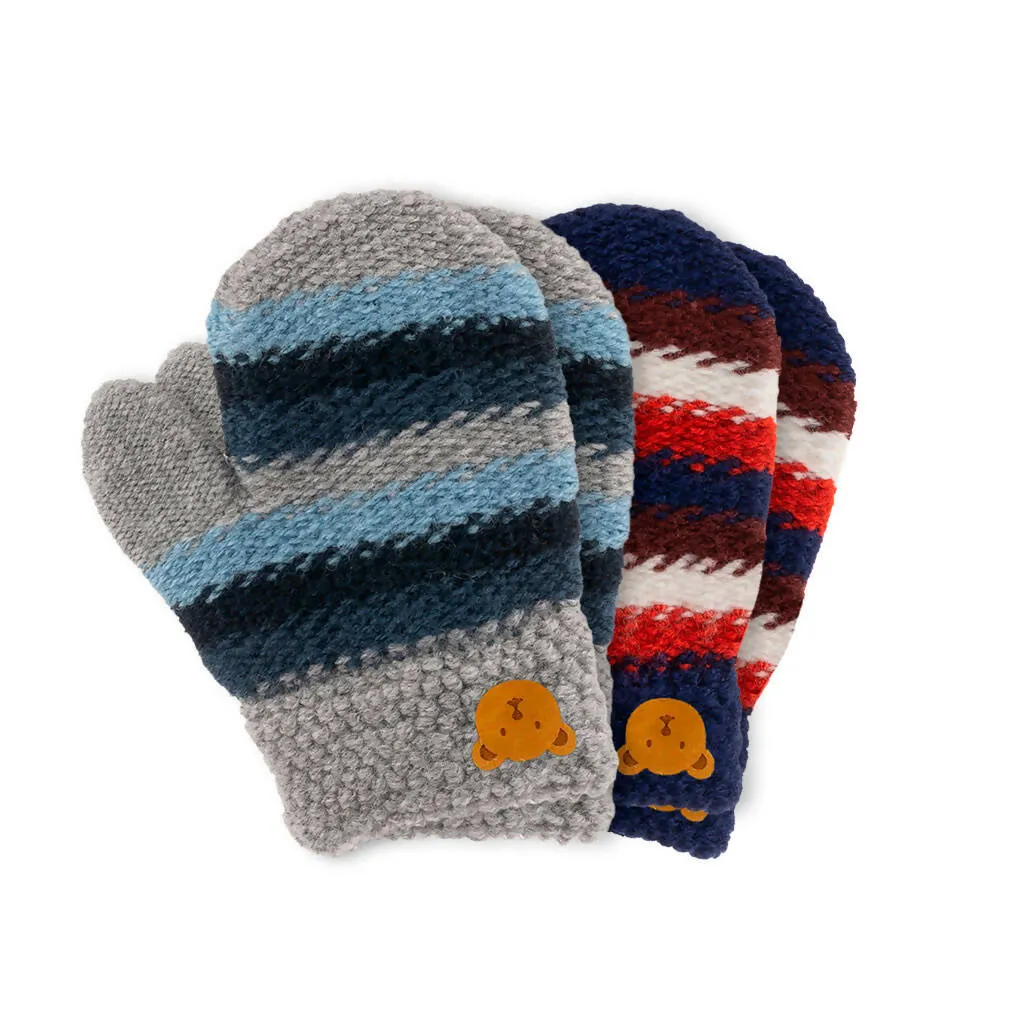 Soft Knit Mittens for Baby or Toddler - 2-Pack Gloves for Boys and Girls