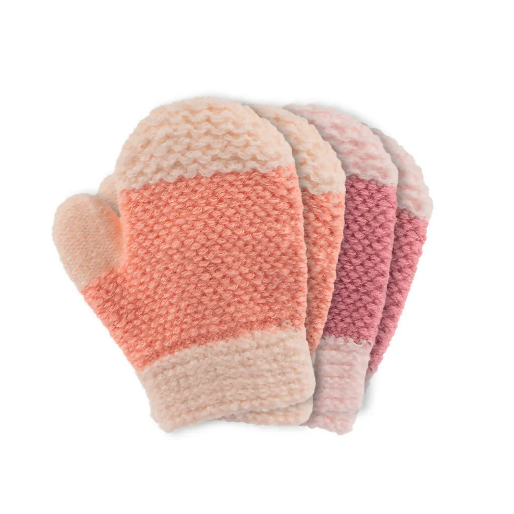 Soft Knit Mittens for Baby or Toddler - 2-Pack Gloves for Boys and Girls