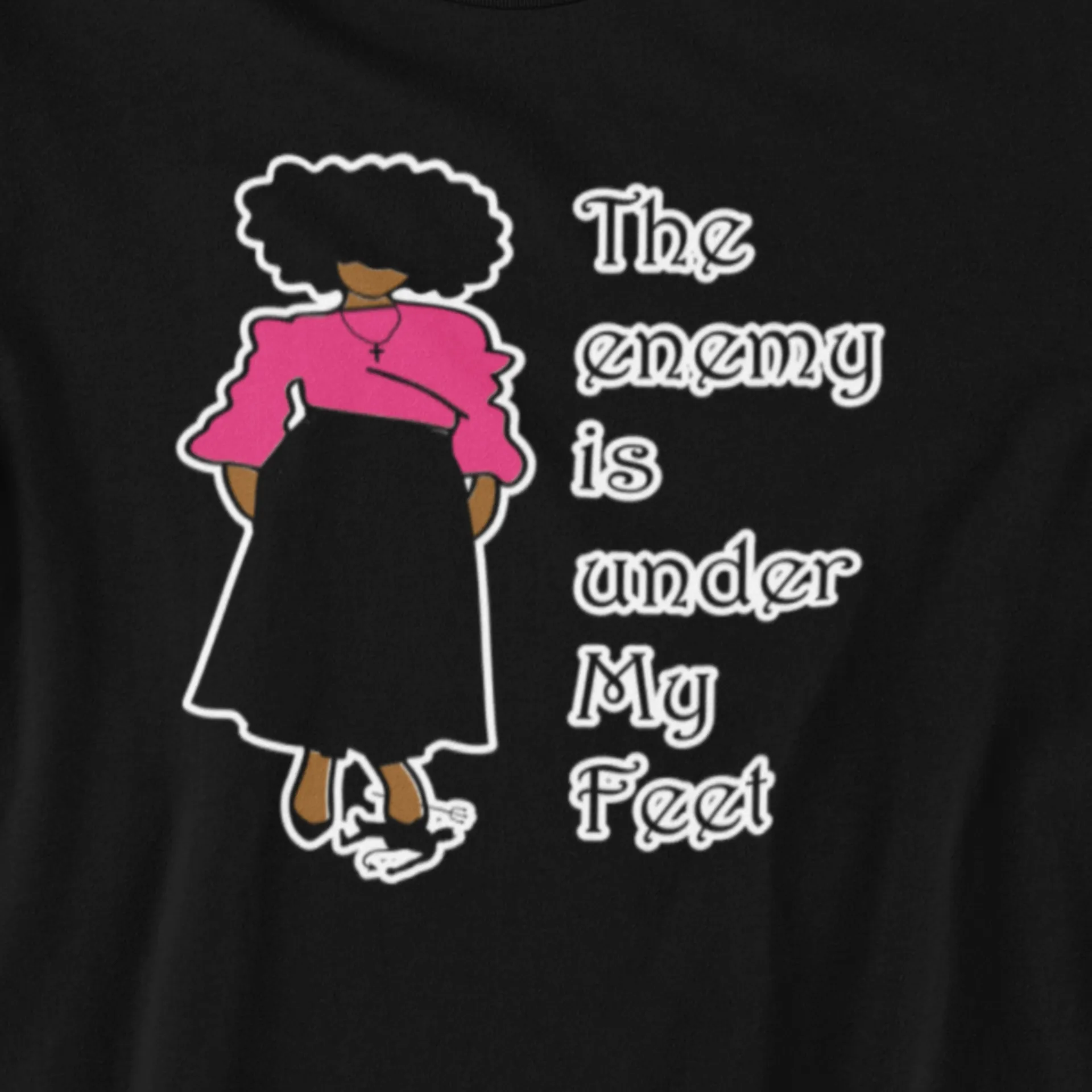 The Enemy Is Under My Feet Black Women's T-shirt