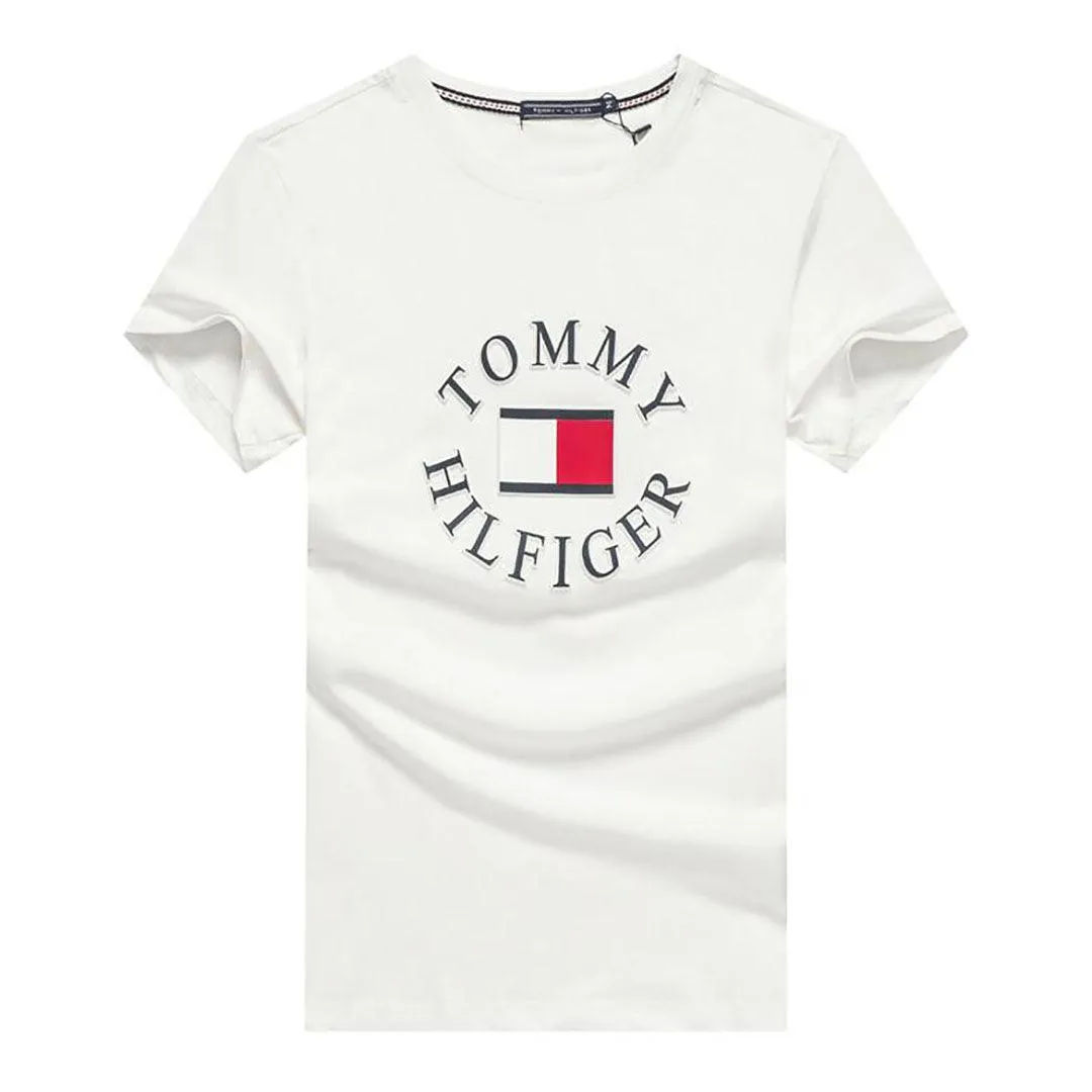 Tom Front Bold Logo Essential Organic Cotton-White