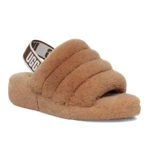 UGG Womens Luxurious Fluff Yeah Slide in Classic Chestnut Shade