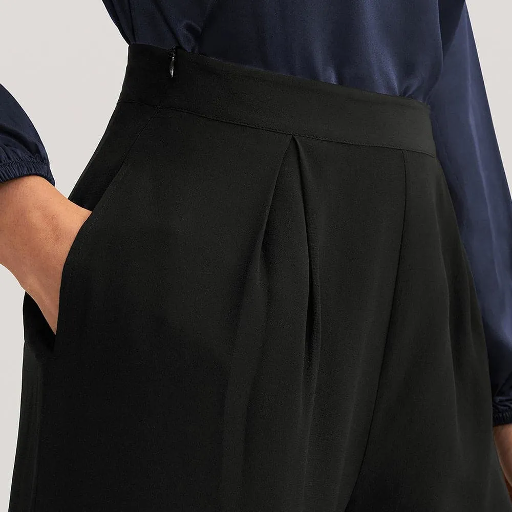 Women's 100% Silk Wide Leg Pants - Comfortable and Stylish